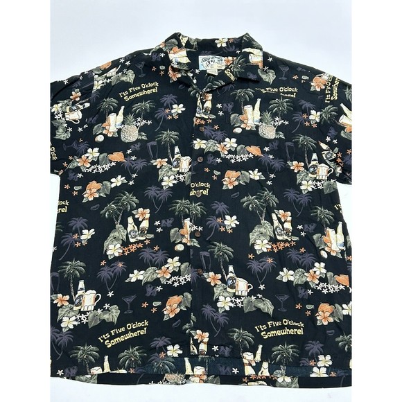 Big Dogs Men's Hawaiian Shirt Size Large Blue Button Up‎ Vintage Y2K Casual EUC - Picture 1 of 6